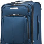 Samsonite Solyte DLX Softside Expandable Luggage with Spinner Wheels, Midnight Black, Checked-Medium 25-Inch